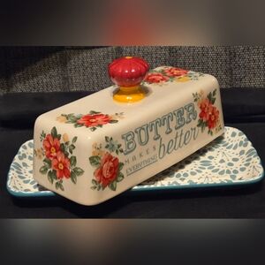 The Pioneer Woman Vintage Floral Butter Dish